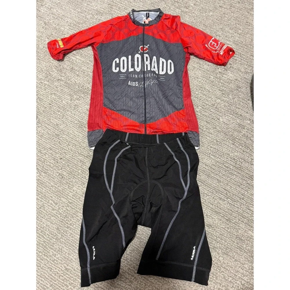 Team Colorado AIDS LifeCycle Voler Cycling Jersey Shorts Kit M/L Padded Set
